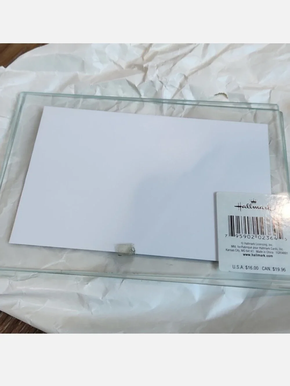 NWT Hallmark Year 2008 Glass Photo Frame Silver Clear